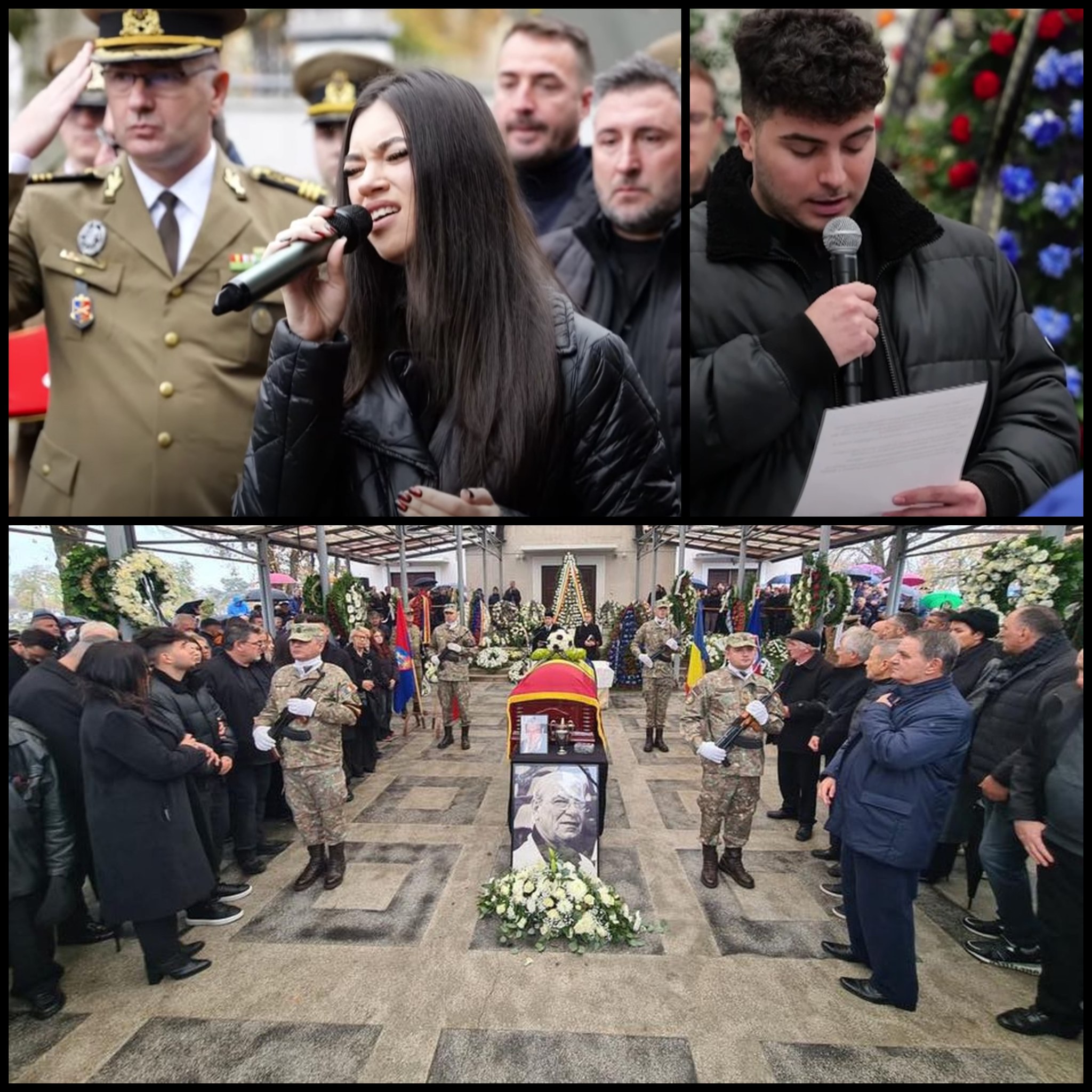 Ultimul drum al lui Emeric Ienei, în aplauze, lacrimi și onoruri militare: „Te iubim, bunicu’!”