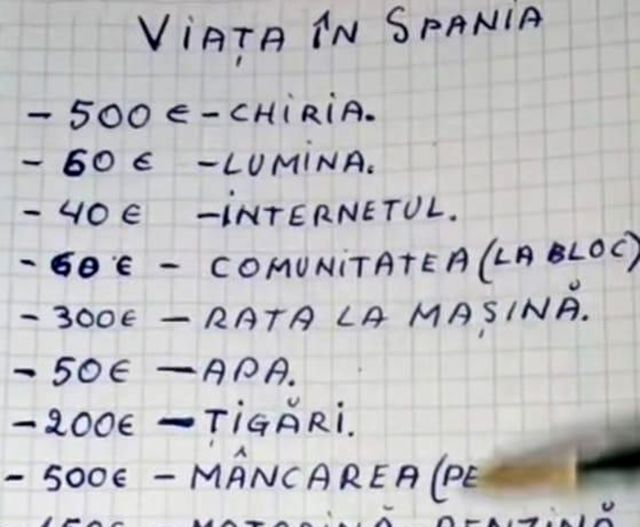 Cât costă viața într-o lună în Spania. Un român plecat la muncă a făcut calculele: