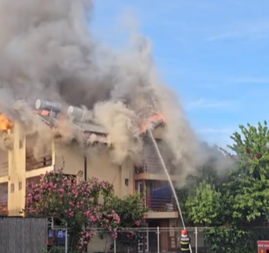 Nu îți vine să crezi! Pensiunea a fost cuprinsă de flăcări…