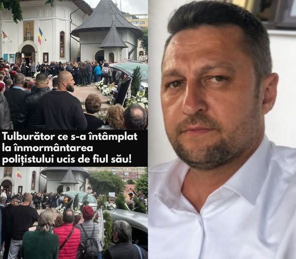 Soția, distrusă de durere la căpătâiul lui! Sute de oameni au venit să-i aducă un ultim omagiu polițistului din Piatra Neamț.